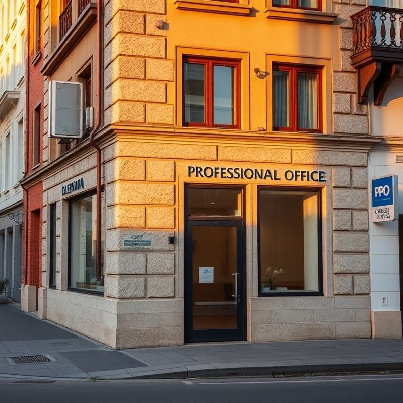 Fațadă discretă a unei clădiri de birouri din Galați